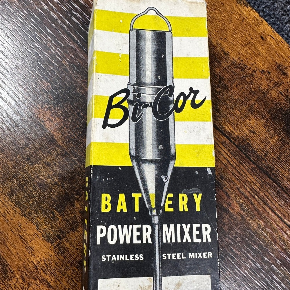 Vintage Stainless Steel Handheld Blender Bi-Cor Battery Power Mixer Model 568